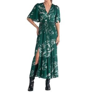 Elan | Dresses | New Elan Short Sleeved V Neck Tiered Maxi Dress In Jade  Toulouse | Poshmark